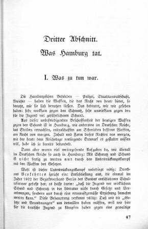 Dritter Abschnitt. Was Hamburg tat.
