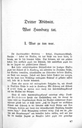 Dritter Abschnitt. Was Hamburg tat.
