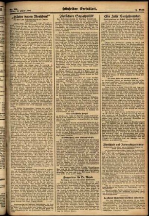Zweite Ausgabe vom Freitag, den 15. Oktober 1937.