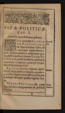 Cap. I. Generalia huius doctrinae explicans.