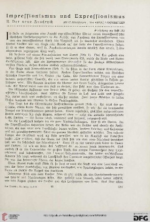 11.1919: Impressionismus und Expressionismus, [2], der neue Ausdruck