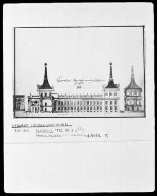 Warschau, Sächsisches Palais mit Fassadenaufriß