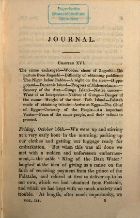 Journal of an expedition to explore the course and termination of the Niger : with a narrative of a voyage down that river to its termination ; in three volumes, illustrated with engravings and maps, 3