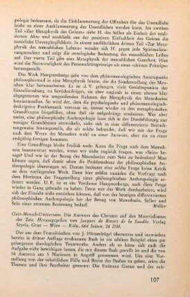 107-108 [Rezension] Gott, Mensch, Universum