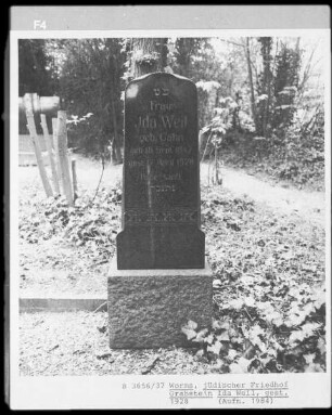 Grabstein von Ida Weil (gestorben 1928.04.17)