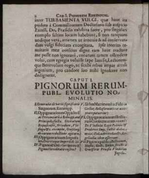Caput I. Pignorum Rerumpubl. Evolutio Nominalis.