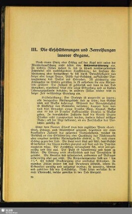 III. Die Erschütterungen und Zerreißungen innerer Organe