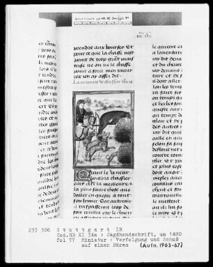 Gaston Phoebus und Kaiser Friedrich II. — ---, Folio 3recto-97verso---, Folio ---Bärenjagd, Folio 77recto