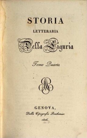 Storia letteraria della Liguria, 4