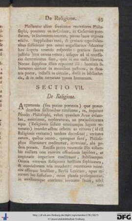 Sectio VII - VIII.