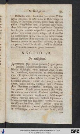Sectio VII - VIII.