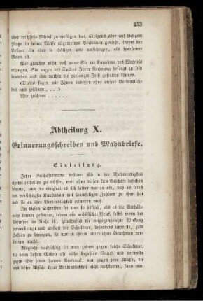 Abtheilung X. Erinnerungsschreiben und Mahnbriefe
