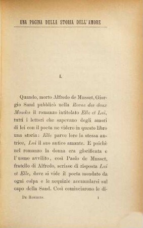 Una Pagina della Storia dell'Amore : [Giorgio Sand ed Alfredo de Musset.]