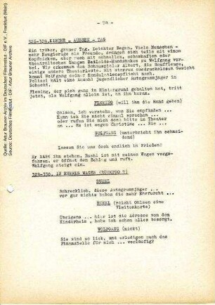 Drehbuch (endgültige Fassung vom 15.05.1956, Auszug)