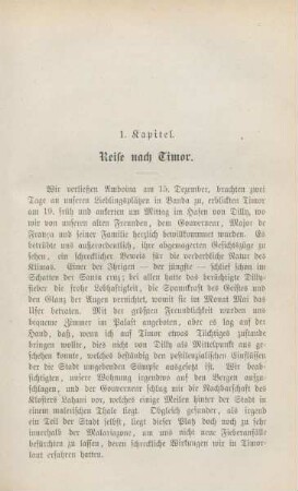 1. Kapitel. Reise nach Timor