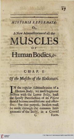 Chap. I: Of the Muscles of the Abdomen