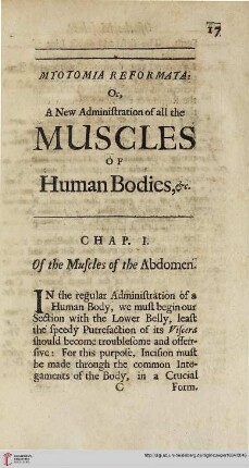 Chap. I: Of the Muscles of the Abdomen
