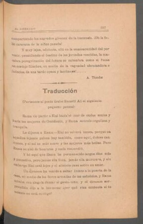 Traducción : (Pertenece al poeta árabe Semoül Ali el siguiente pequeno poema)
