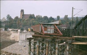 Plochingen Neubau Filsbrücke Einschieben Brückenträger