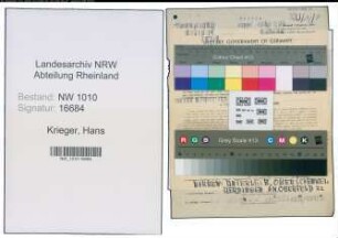 Entnazifizierung Hans Krieger , geb. 11.03.1914 (Angestellter)