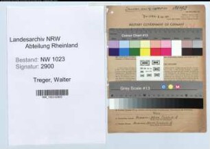 Entnazifizierung Walter Treger , geb. 09.12.1906 (Zollbeamter)