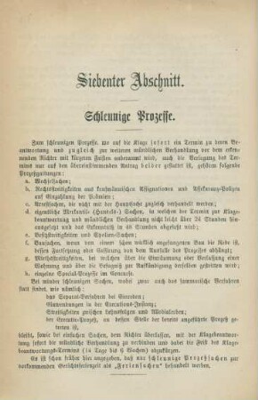 Siebenter Abschnitt. Schleunige Prozesse
