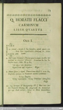 Q. Horatii Flacci Carminum Liber Quartus