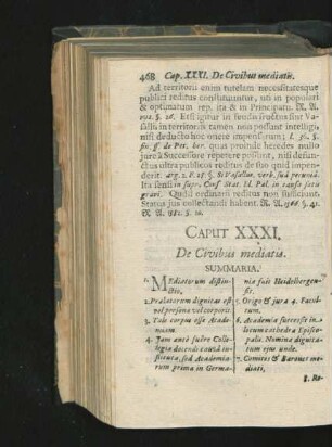 Caput XXXI. De Civibus mediatis.