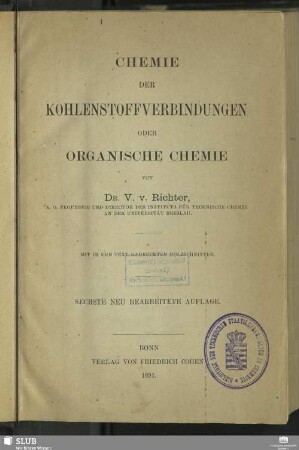 Chemie der Kohlenstoffverbindungen oder Organische Chemie