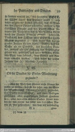 §. 28. Ob die Druiden die Seelen-Wanderung geglaubt?