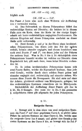 § 51. Reciproke Curven.