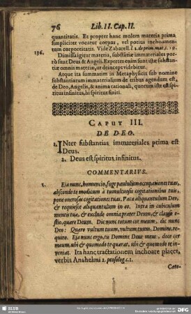 Caput III. De Deo