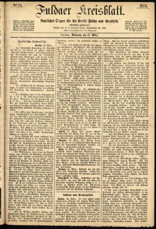 Ausgabe vom Mittwoch, den 25. März 1874.