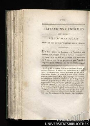 Réflexions générales concernant les sirops et sucres