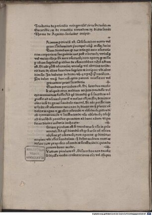 Tractatus de periculis contingentibus circa sacramentum eucharistiae