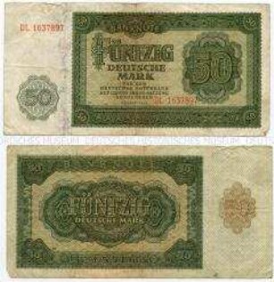 Banknote Sowjetische Besatzungszone 50 Deutsche Mark