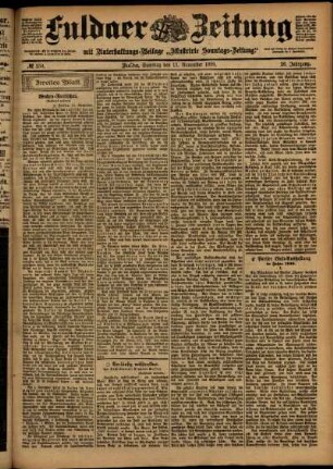 Zweite Ausgabe vom Samstag, den 11. November 1899.