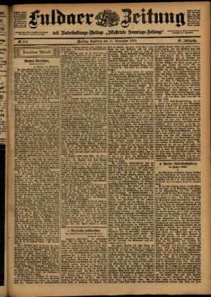 Zweite Ausgabe vom Samstag, den 11. November 1899.
