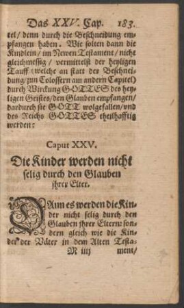 Caput XXV. Die Kinder werden nicht selig durch den Glauben ihrer Elter.