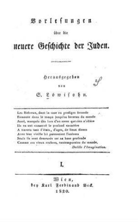 Vorlesungen über die neuere Geschichte der Juden / hrsg. von S. Löwisohn