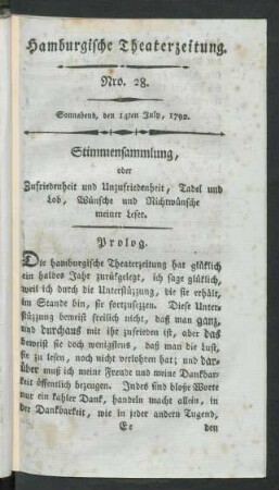 Nro. 28. Sonnabend, den 14ten July, 1792