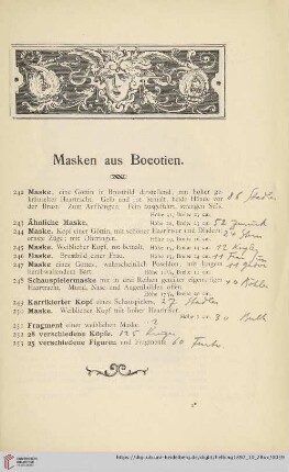 Masken aus Boeotien (Nr. 242 - 253)