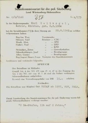 Zeitvogel, Karl
