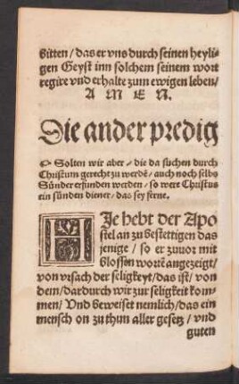 Die ander predig