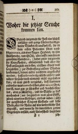 I. Woher die jetzige Seuche kommen kan.