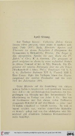April-Sitzung