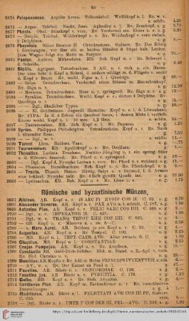 Römische und byzantinische Münzen (Nr. 2697 - 2751)