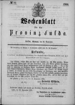 Nr. 77, Ausgabe vom 26. September 1866