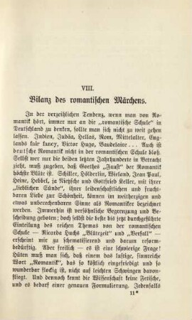 VIII. Bilanz des romantischen Märchens