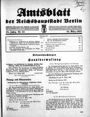 1937,11: Nr. 11, 14. März 1937